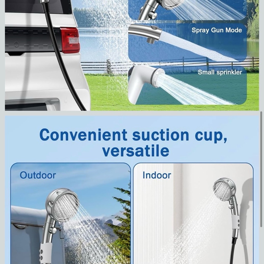 Portable Camping Shower Kit - Navy Blue - Picture 5 of 5